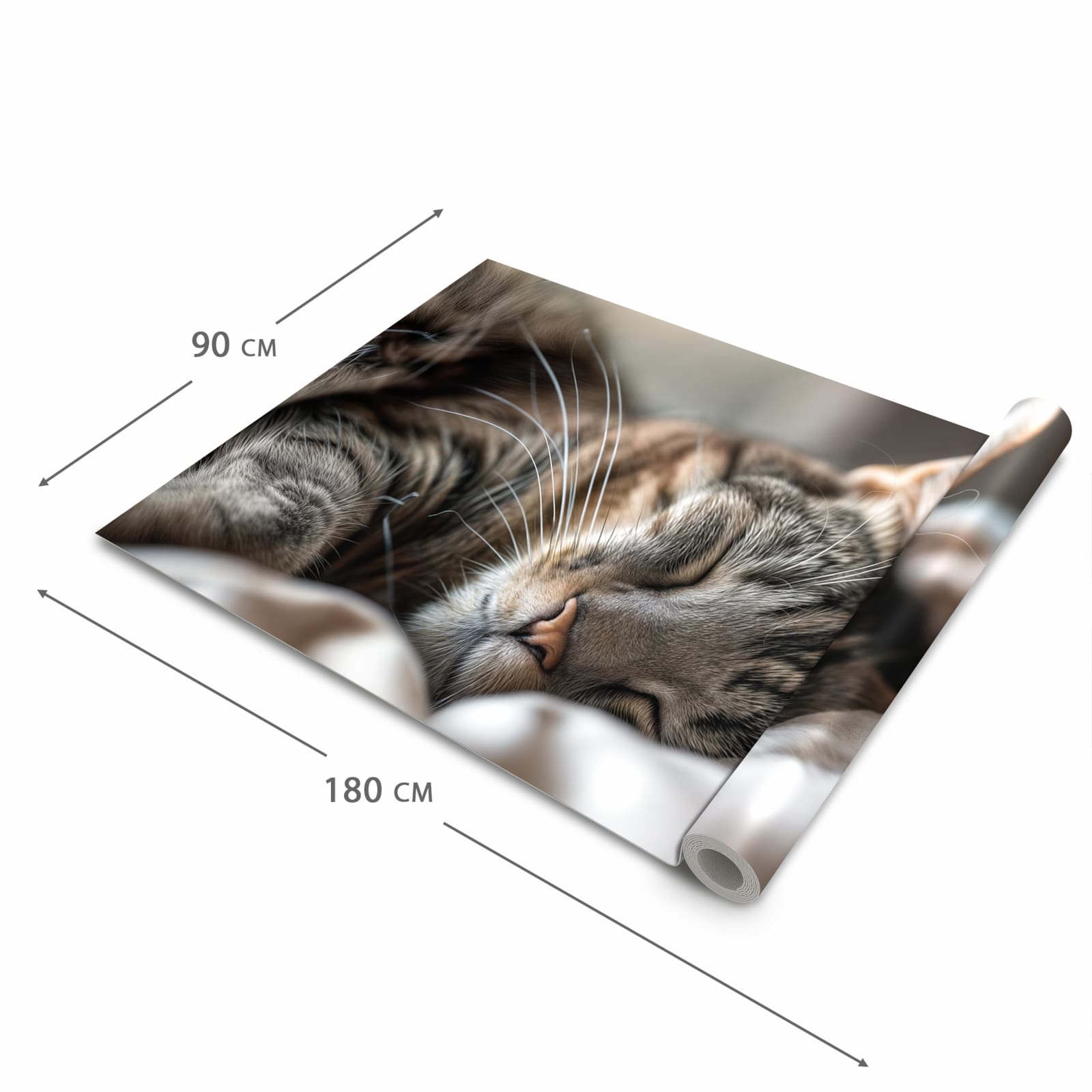 Waschbarer Küchenteppich mit Motiv Katze von Schlafende in der Grösse 90x240 cm