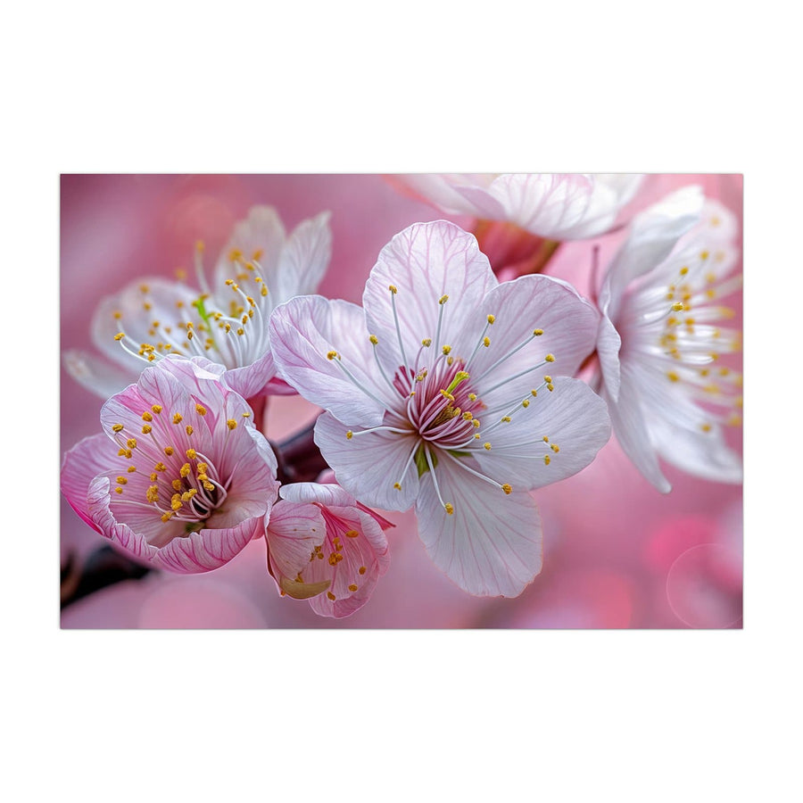 Maße Küchenrückwand Rosa Blüten am Zweig aus Glas