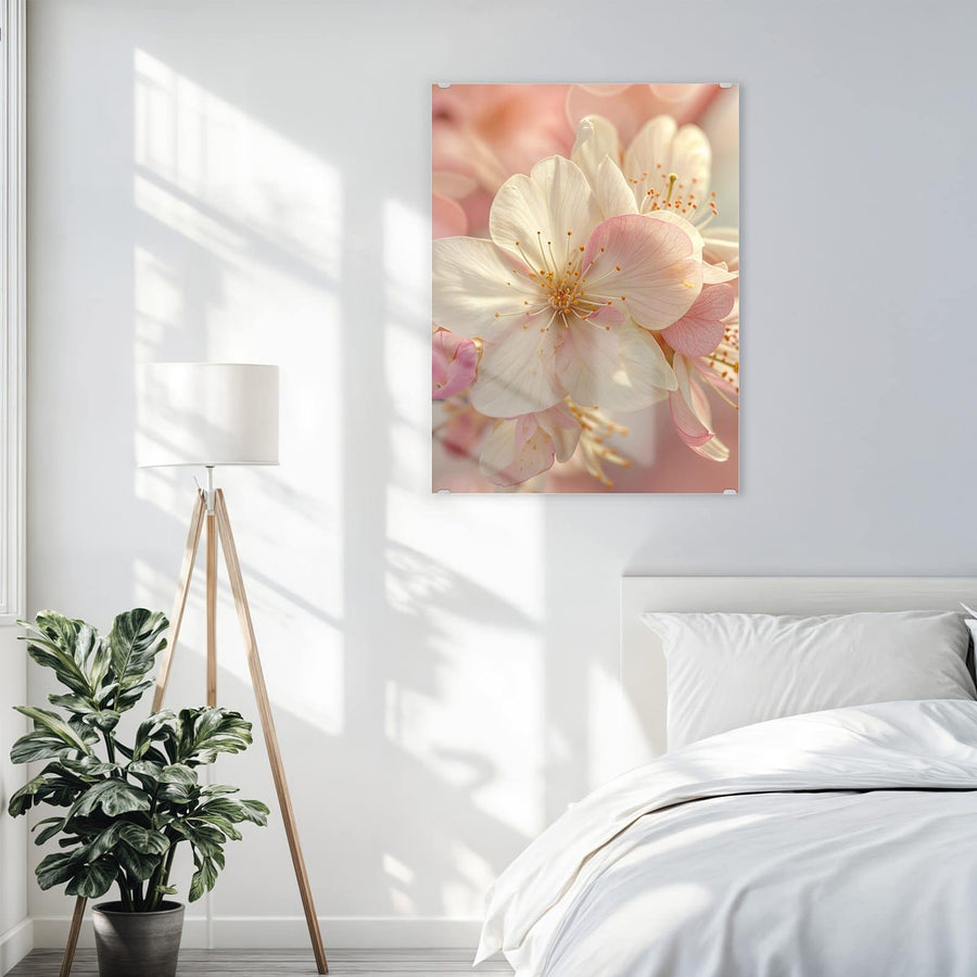 Maße Wandbild - Rosa Frühlingsblüten - Hochformat