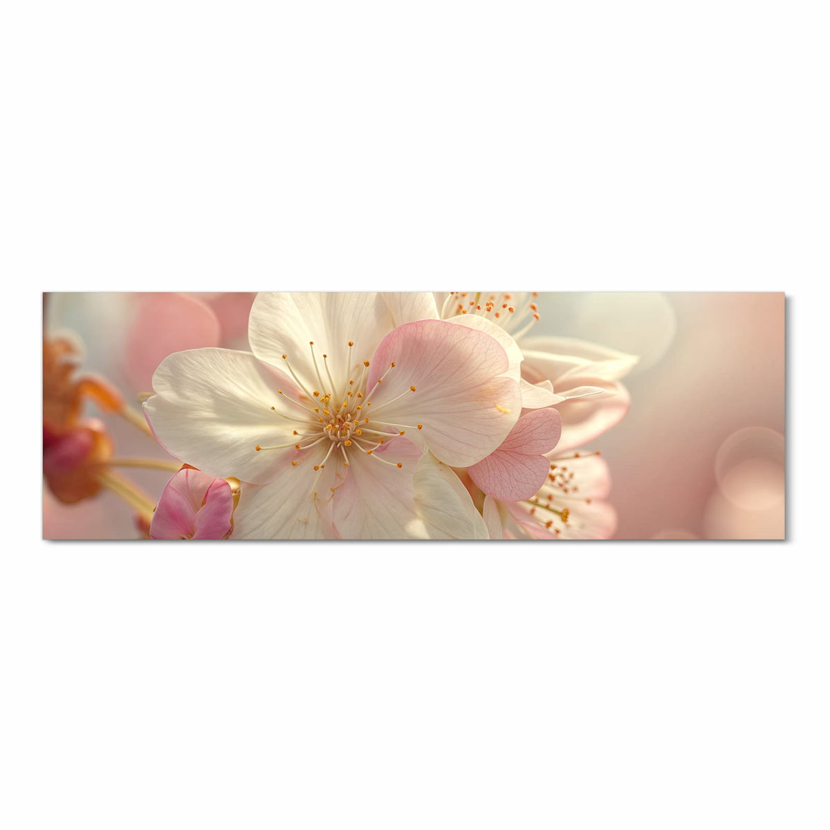 Küchenläufer Rosa Frühlingsblüten 60 × 180 cm, Motiv bildfüllend von oben