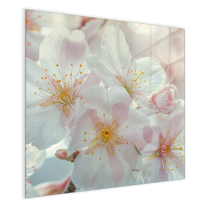 Magnettafel mit dem Motiv Weiße Frühlingsblüten