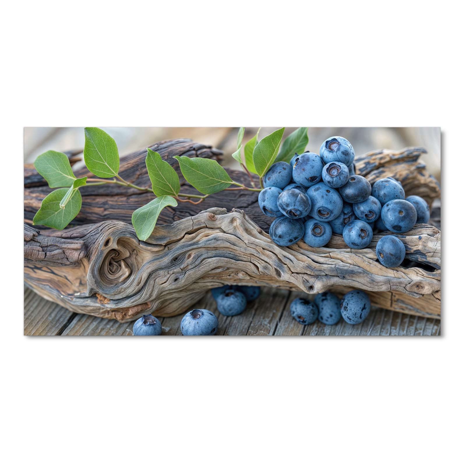 Wasserabweisender Küchenteppich mit Motiv auf und Blaubeeren in Frontansicht