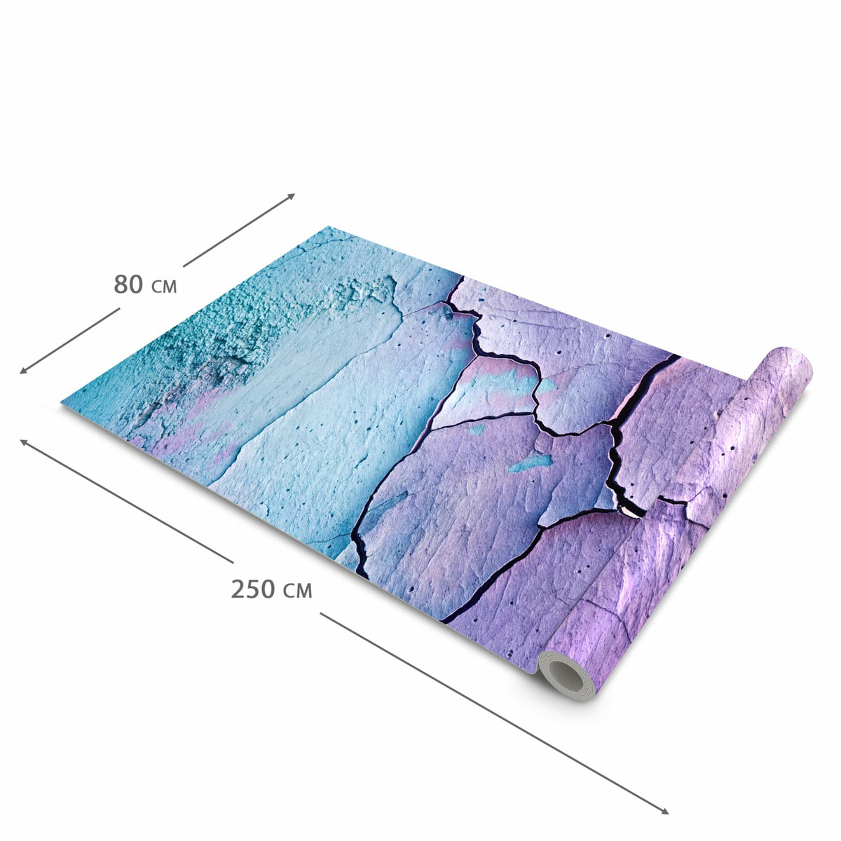 Geruchsneutraler rutschfester Küchenläufer mit Motiv Oberfläche des Rissige in der Grösse 80x280 cm