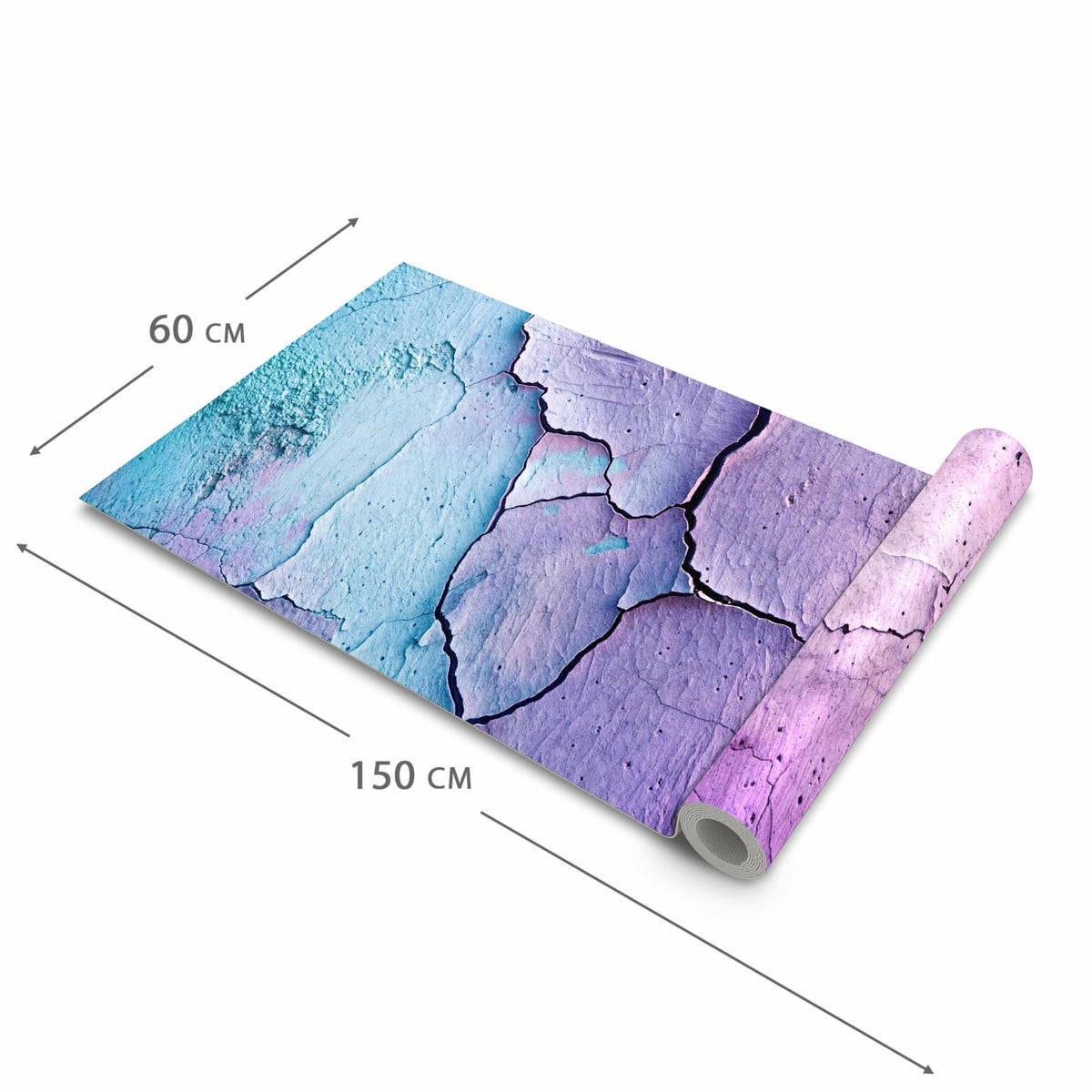 Geräuschdämpfender rutschfester Küchenteppich mit Motiv Oberfläche des Rissige in der Grösse 80x280 cm