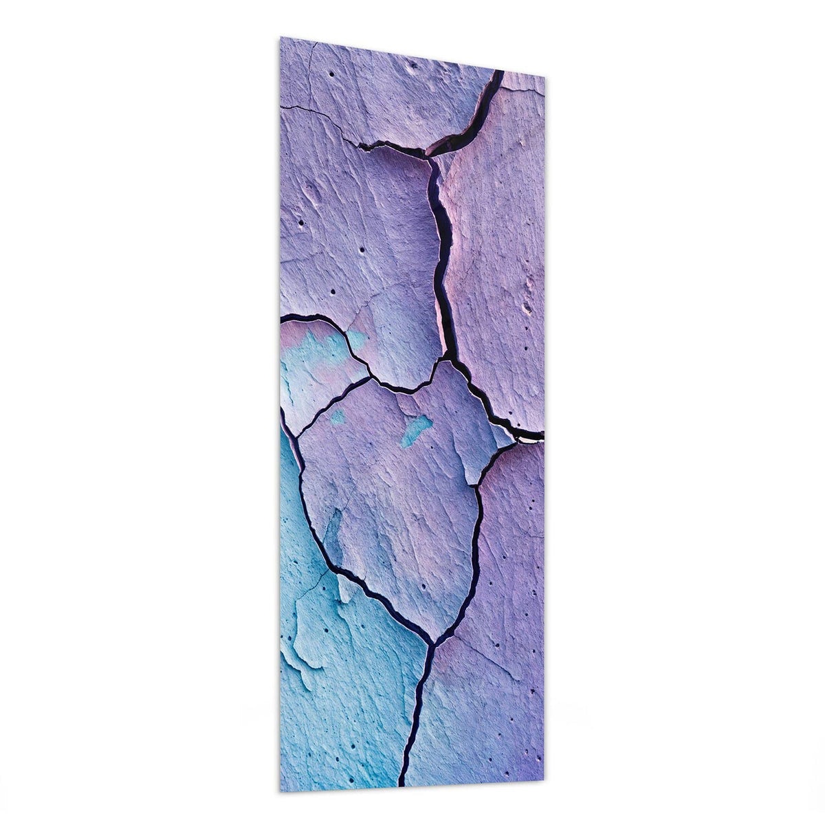 Glasbild Risse in Violett von der Seite, 4 mm Echtglas