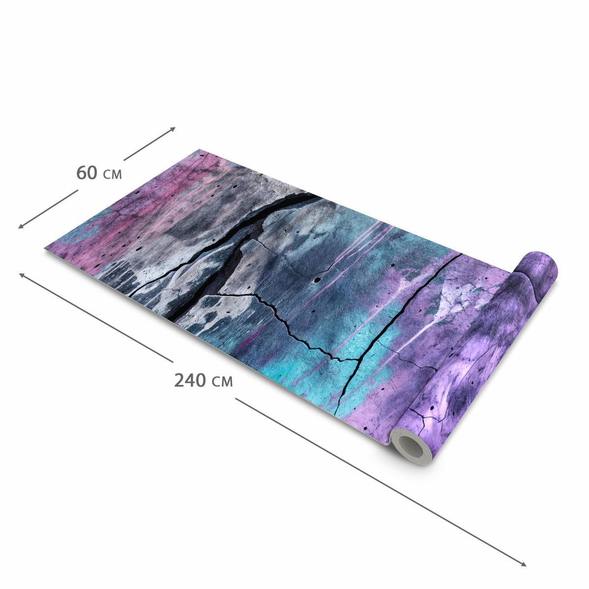 Waschbarer rutschfester Küchenteppich mit Motiv Graffiti Wand Kunst in der Größe 80x250 cm