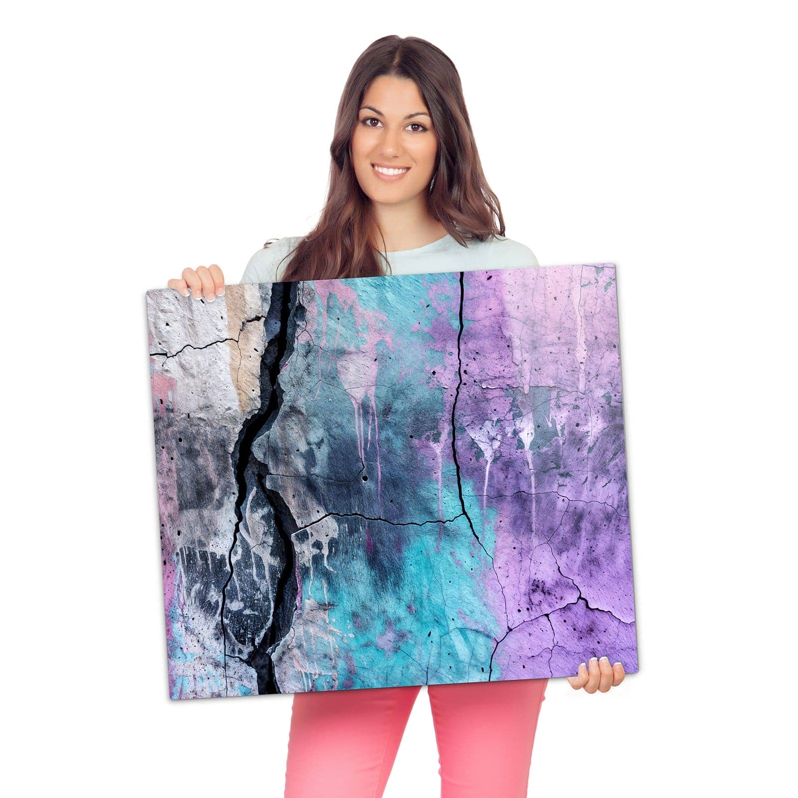 Ceranfeldabdeckung mit Graffiti Wand Kunst-Motiv wird zur Größendarstellung gehalten