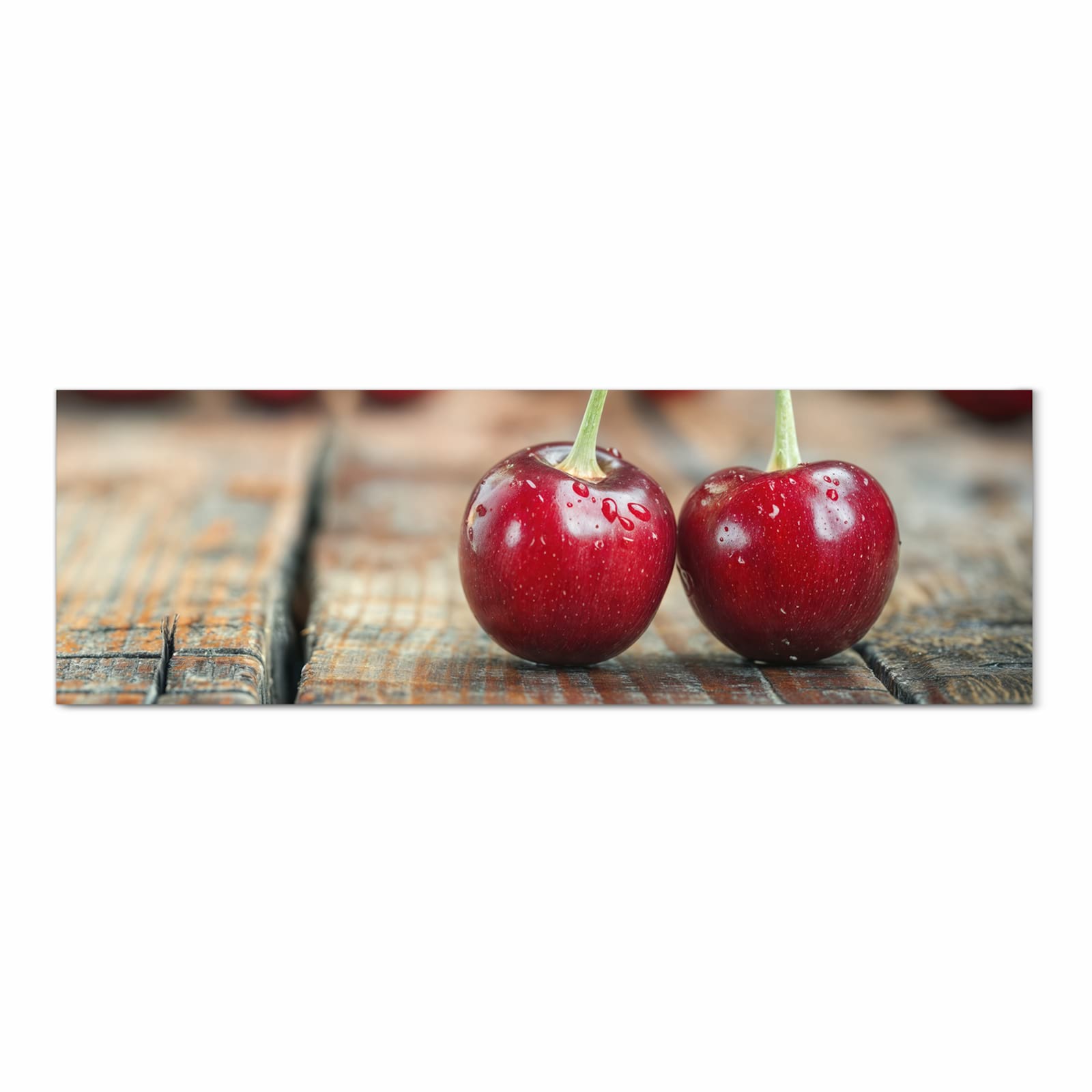 Flacher Küchenläufer mit Motiv Kirschen des Frische in Frontansicht für die Küche