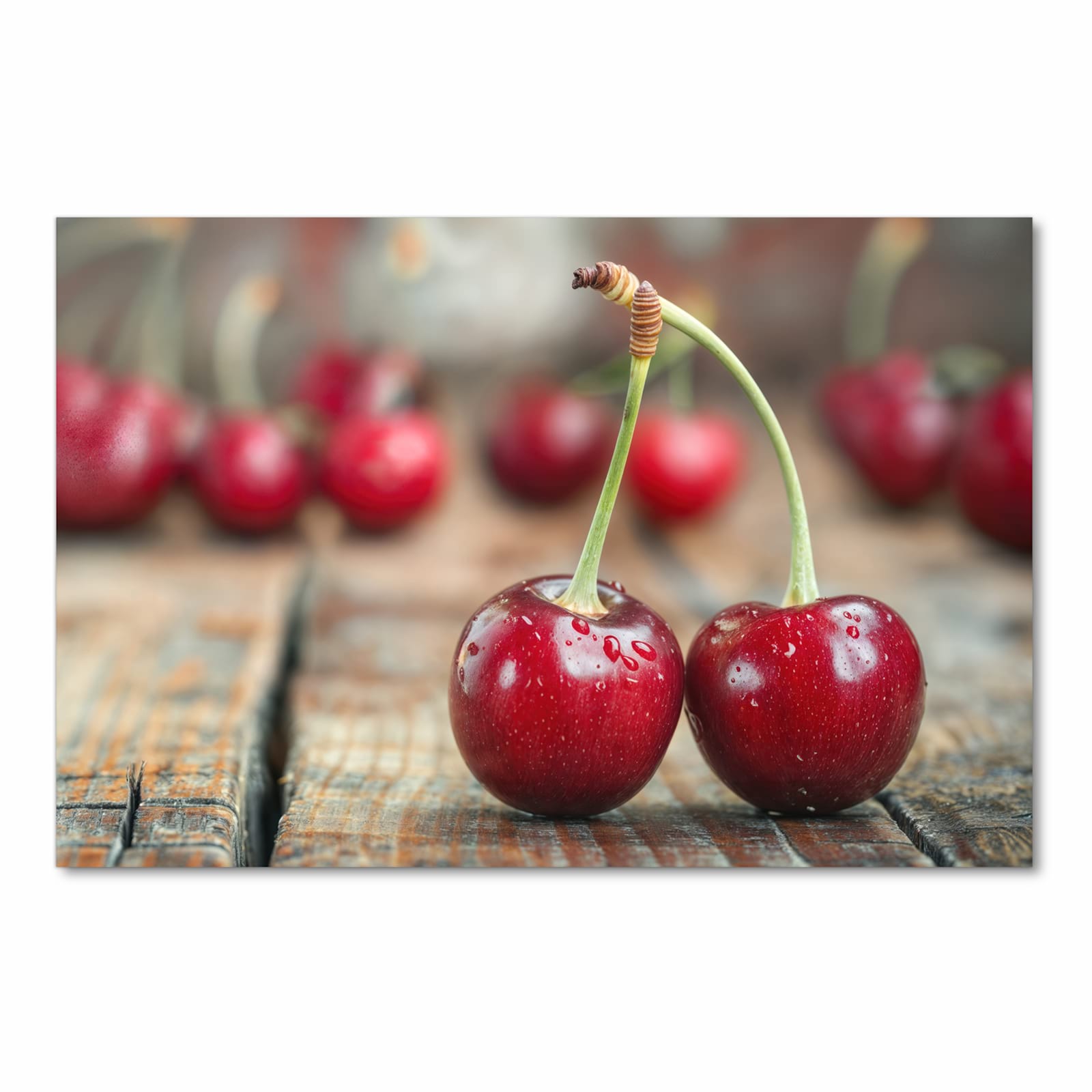Langlebiger Küchenläufer mit Motiv Kirschen des Frische in Frontansicht