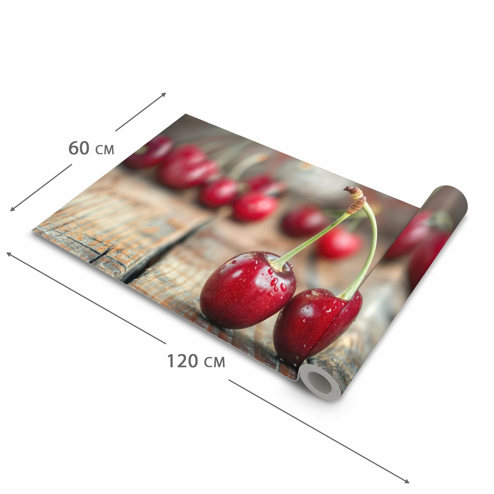 Langlebiger waschbarer Teppich mit Motiv Kirschen des Frische in der Grösse 60x90 cm