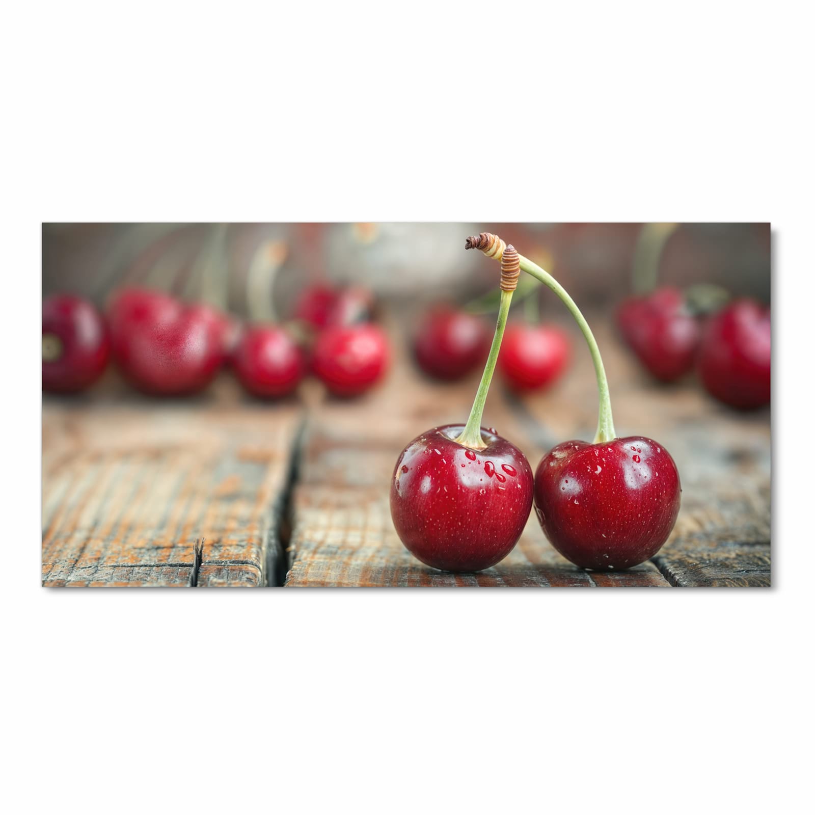 UV-beständiger Läufer für die Küche mit Motiv Kirschen des Frische in Frontansicht