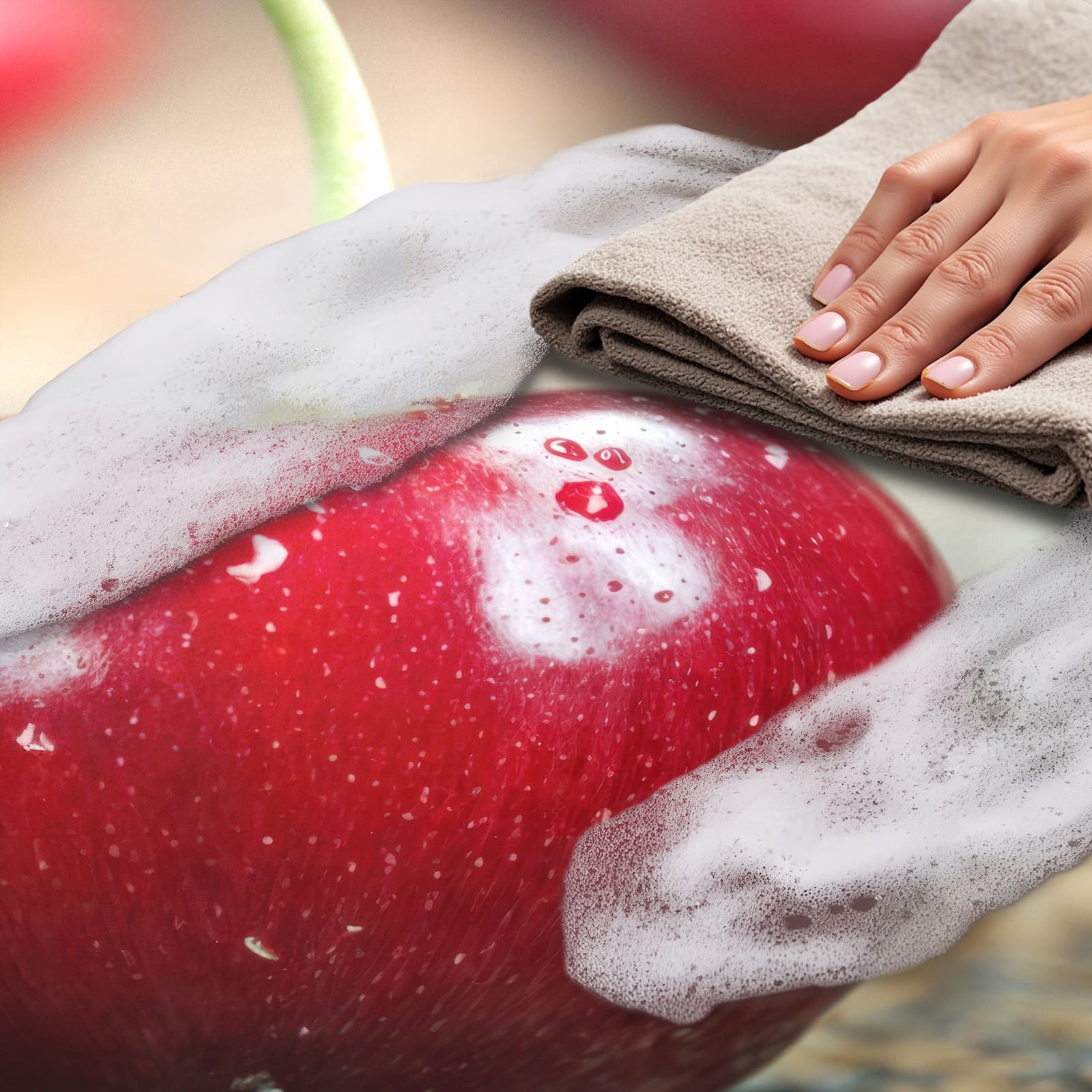 Langlebiger rutschfester Küchenläufer mit Motiv Kirschen des Frische, einfach zu reinigen