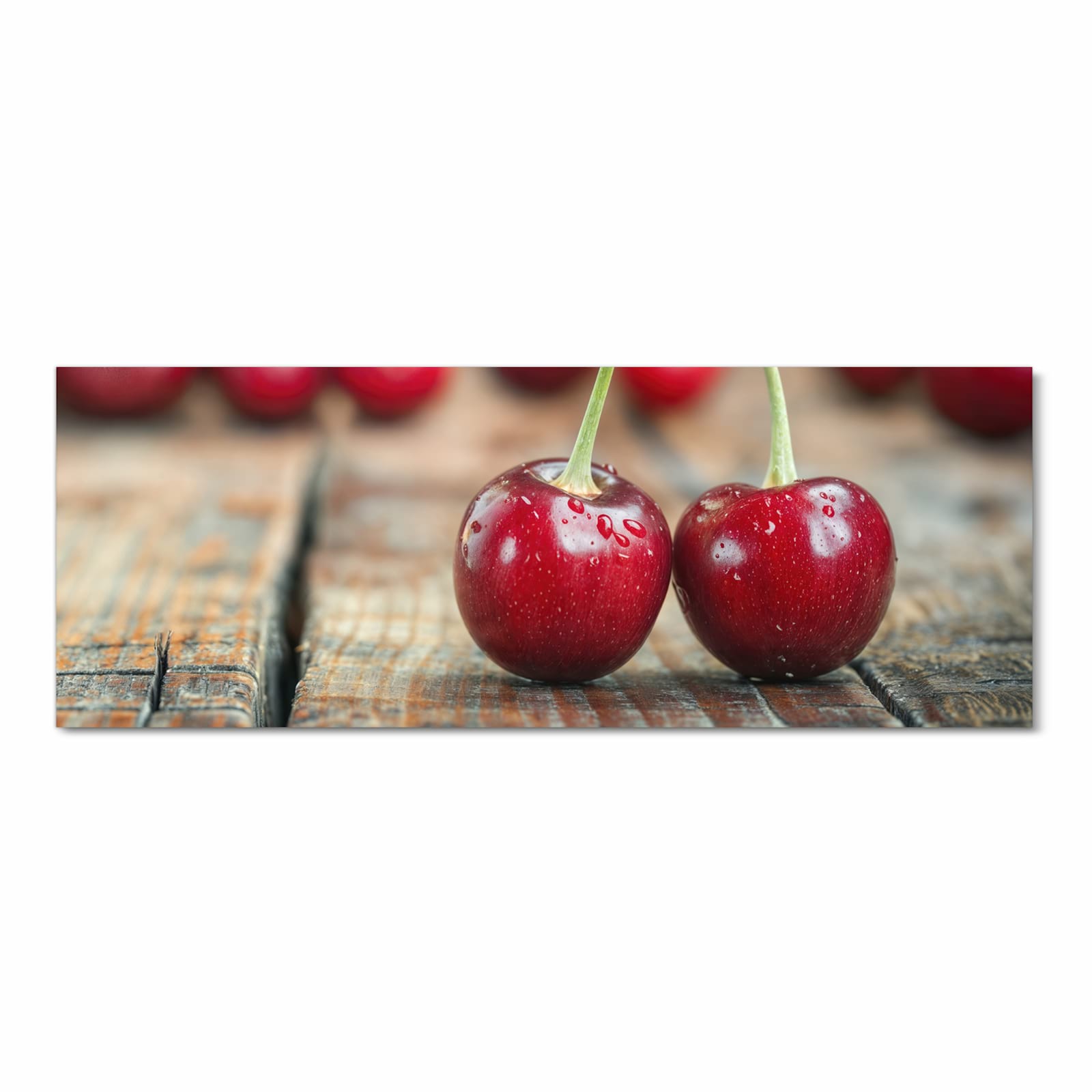 Rutschhemmender waschbarer Küchenläufer mit Motiv Kirschen des Frische in Frontansicht