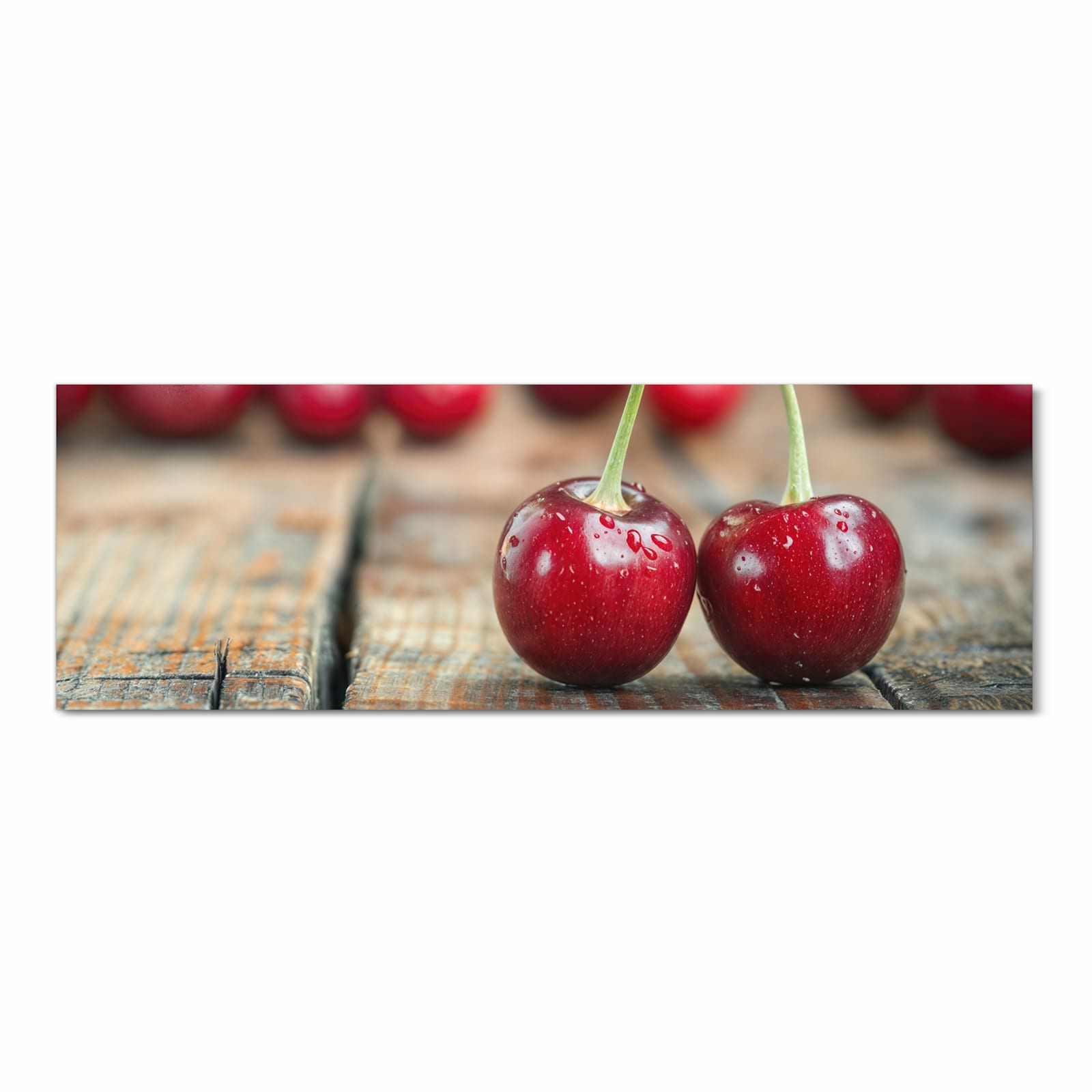 Wasserabweisender Küchenläufer mit Motiv Kirschen des Frische in Frontansicht