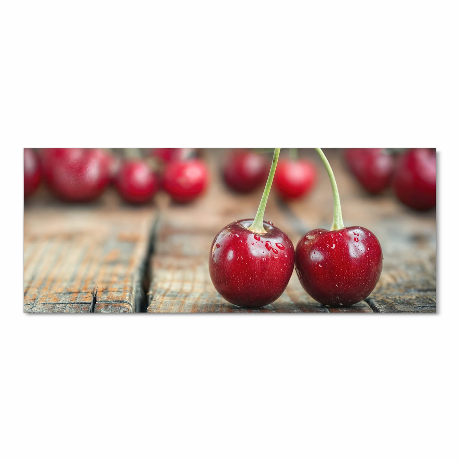 Komfortabler Küchenläufer mit Motiv Kirschen des Frische in Frontansicht für angenehmes Stehen