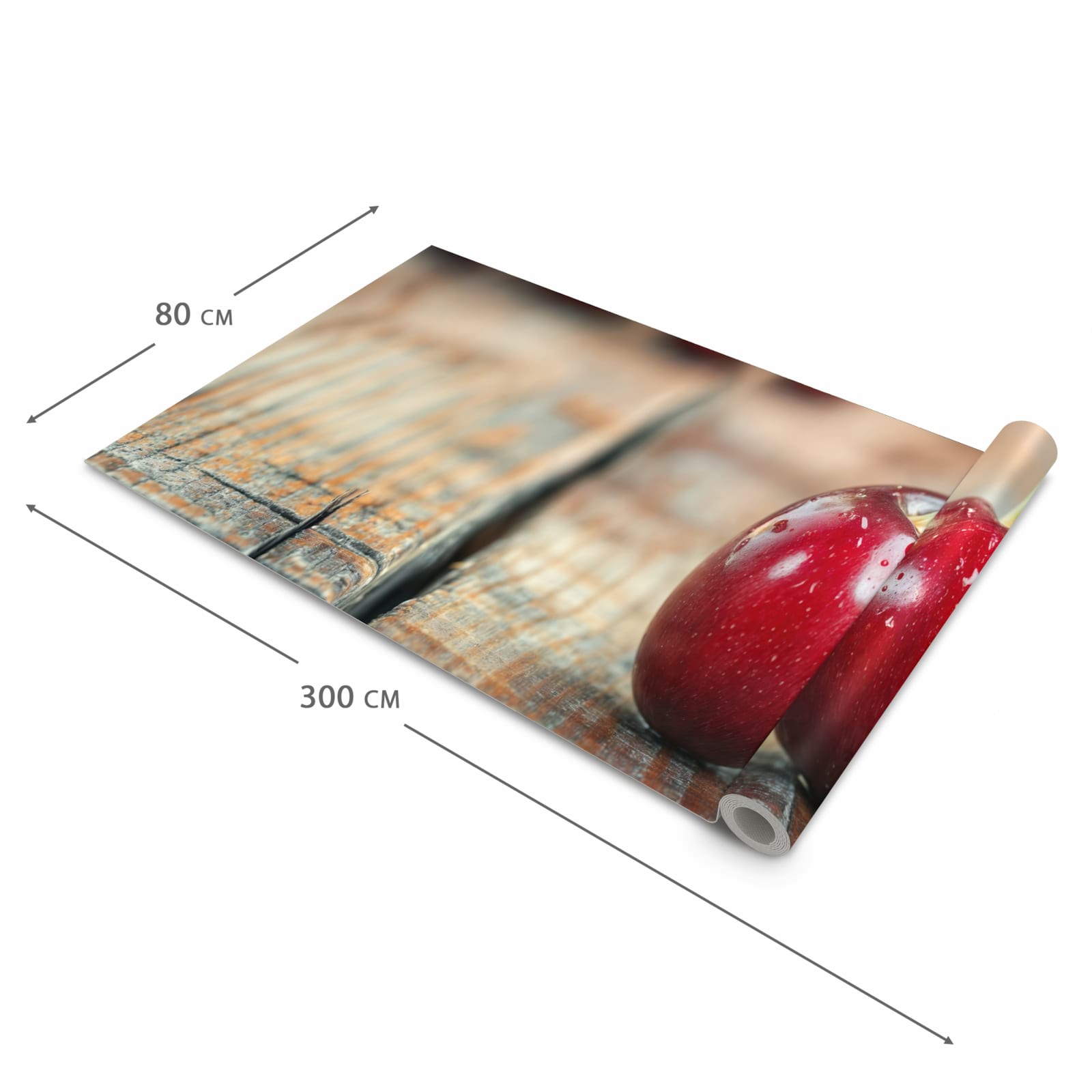 Geräuschdämpfender waschbarer Küchenteppich mit Motiv Kirschen des Frische in der Größe 80x200 cm