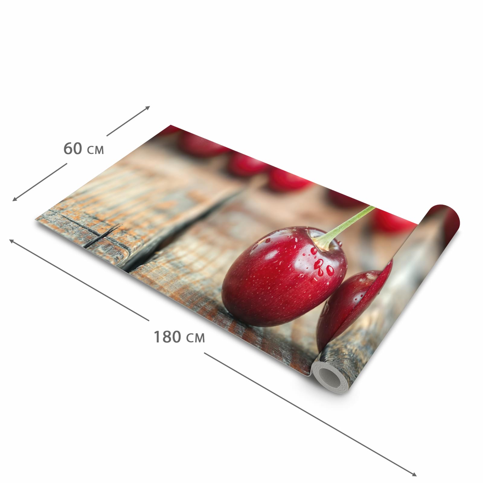 Feuchtigkeitsresistenter Bodenläufer mit Motiv Kirschen des Frische in der Grösse 80x200 cm