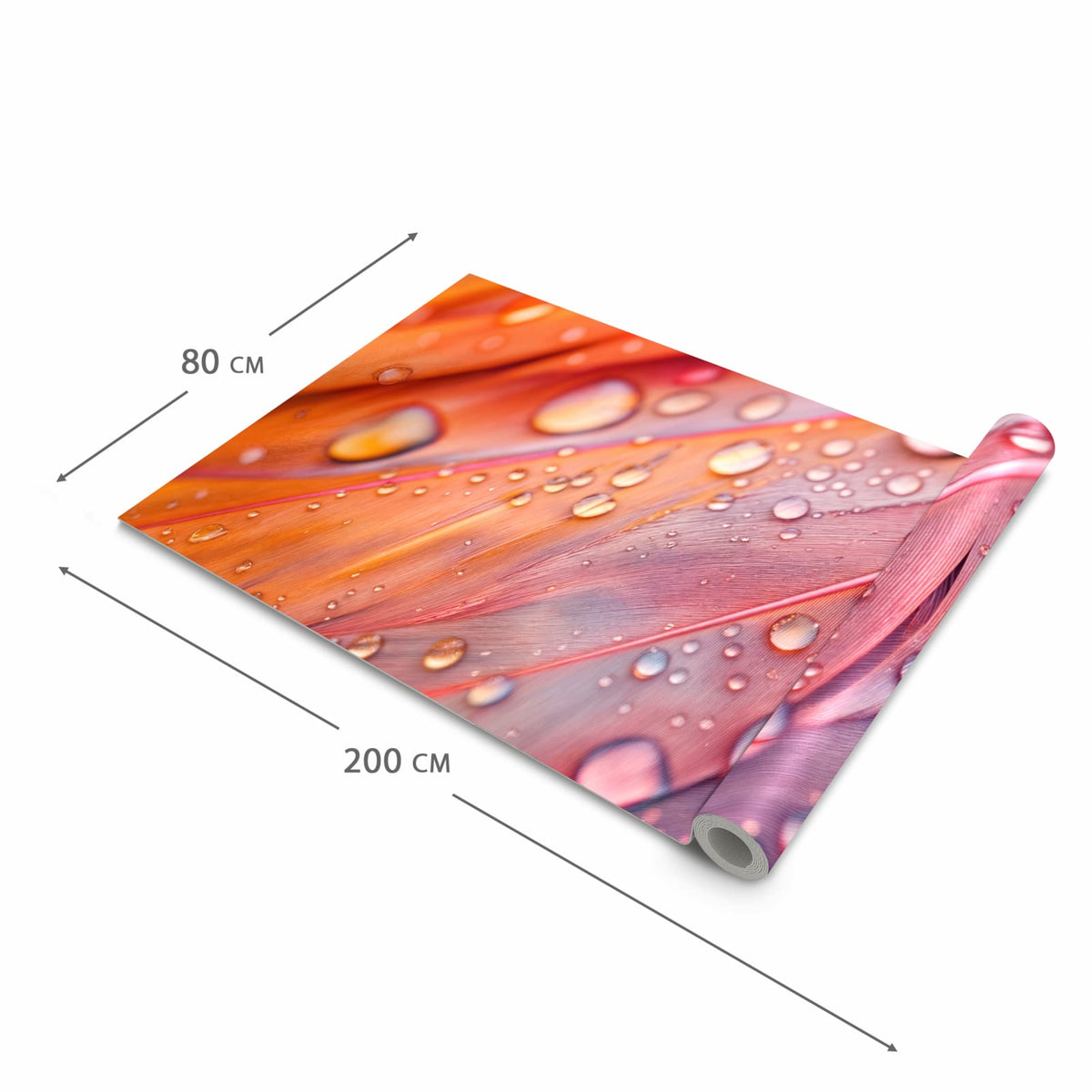 Rutschhemmender Läufer Eingangsbereich mit Motiv Wassertropfen auf Federn in der Grösse 60x90 cm