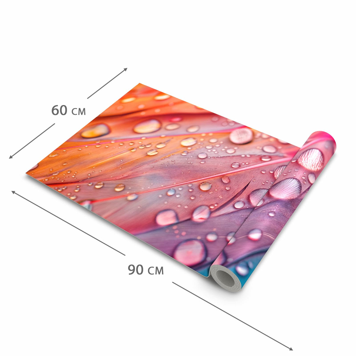 Komfortabler langer Teppich mit Motiv Wassertropfen auf Federn in der Grösse 60x90 cm