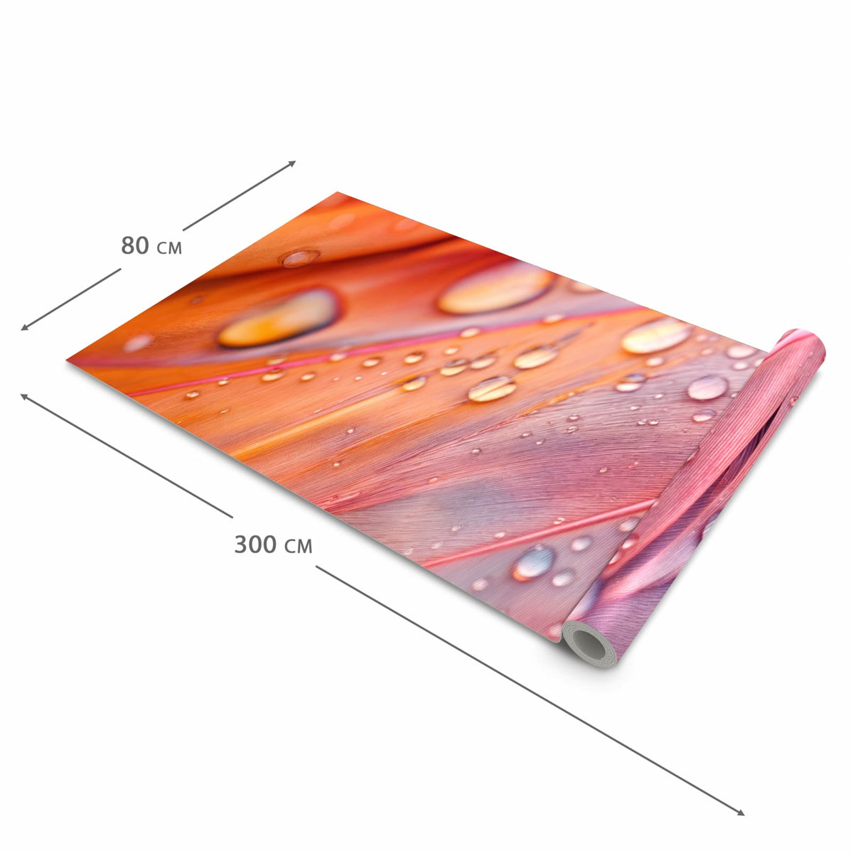 Hygienischer rutschfester Teppich mit Motiv Wassertropfen auf Federn in der Grösse 60x90 cm