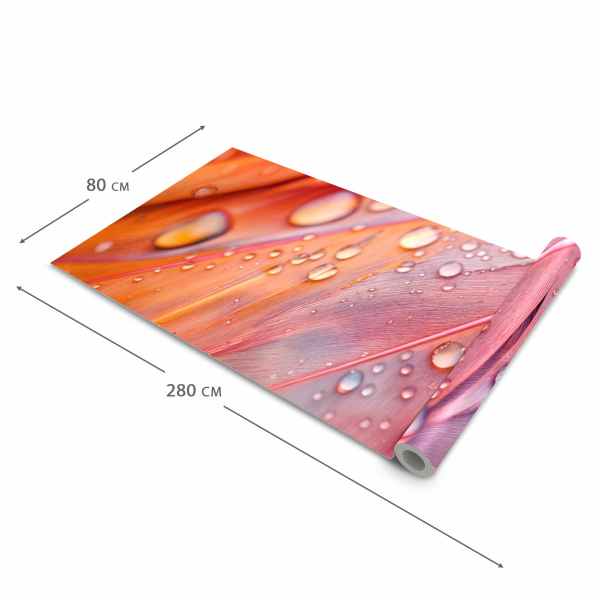 Dünner Küchenteppich mit Motiv Wassertropfen auf Federn in der Grösse 60x90 cm - angenehme Haptik