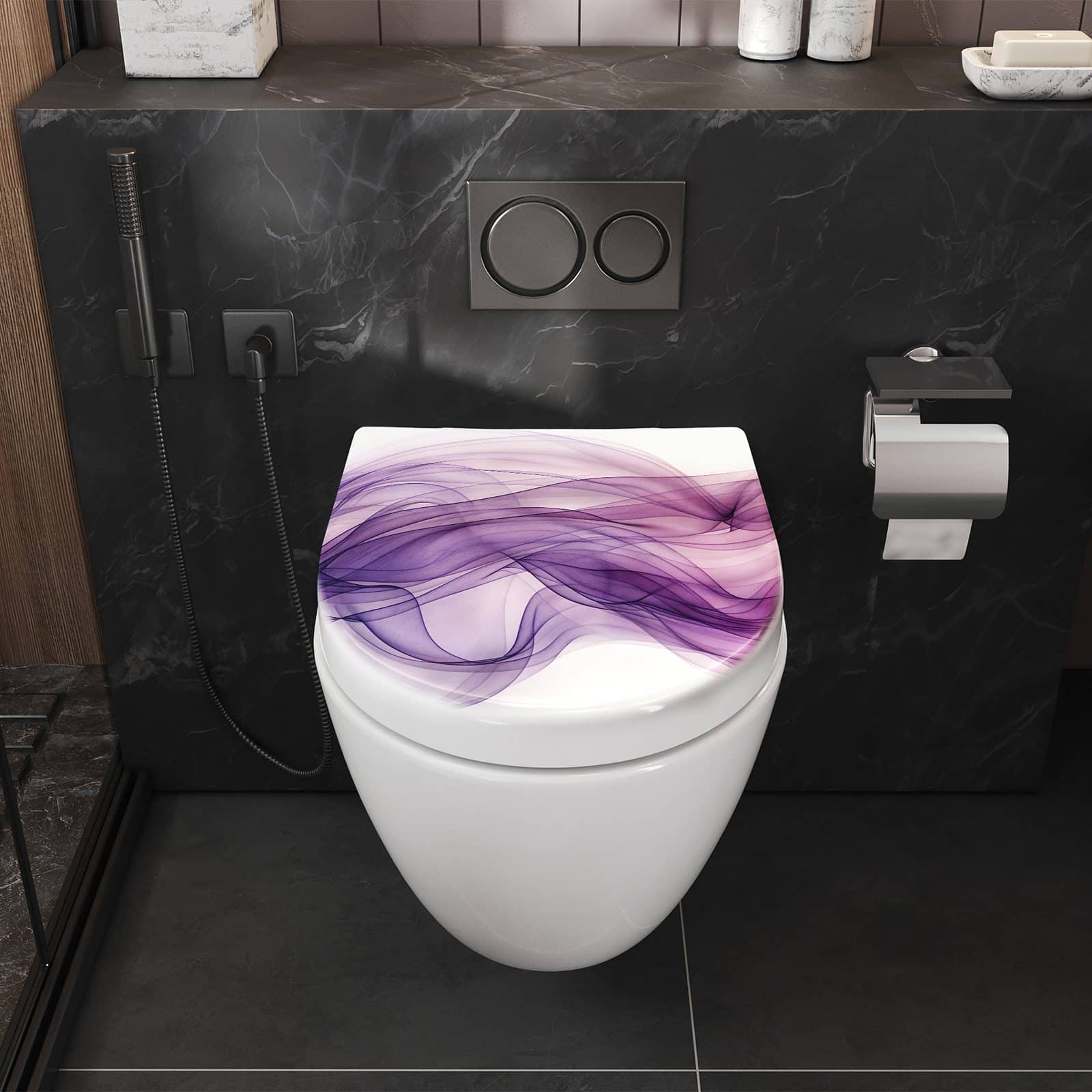 WC-Sitz mit Absenkautomatik Schwungvolle Linien