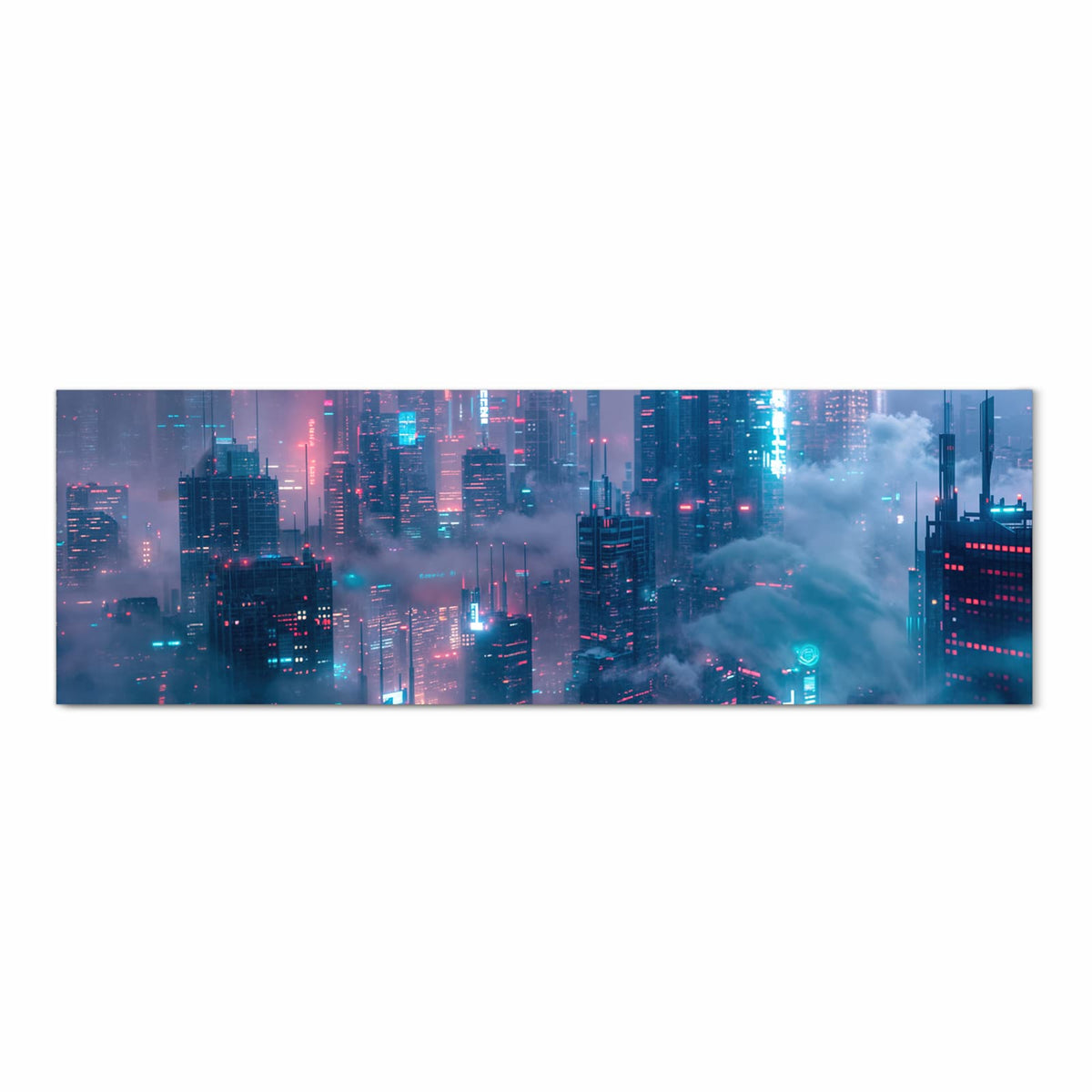 Wasserabweisender Küchenteppich mit Motiv Futuristische Stadt in Frontansicht