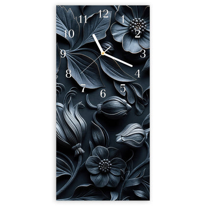 Wanduhr mit dem Motiv Relief in Anthrazitblau