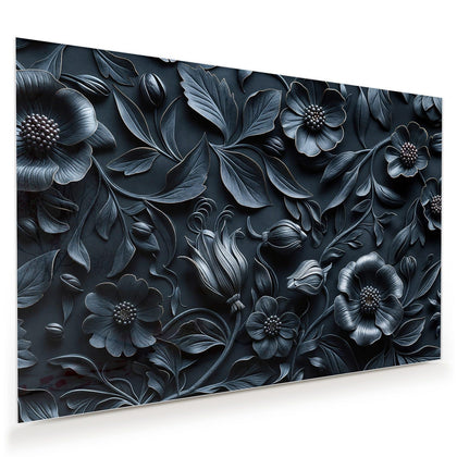 Wandbild mit dem Motiv Relief in Anthrazitblau