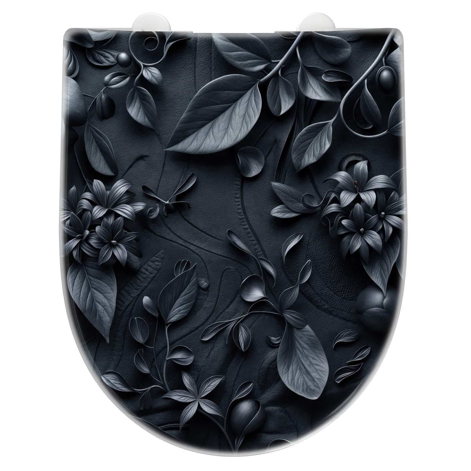 WC-Sitz mit Absenkautomatik Blumenmuster Dunkel