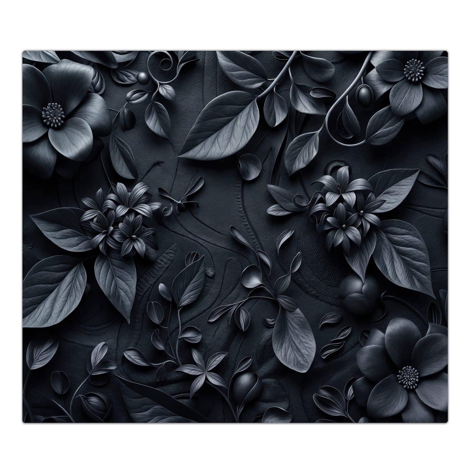 1-teilige Abdeckung für Herdplatte mit Blumenmuster Dunkel-Motiv in der Frontansicht #grösse_1-Teilig (60x52cm)
