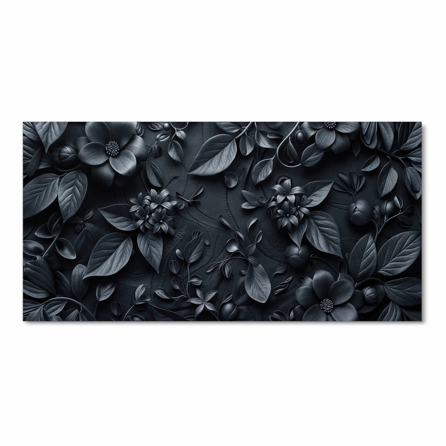 Maße Küchenläufer - Blütenrelief in Schwarz