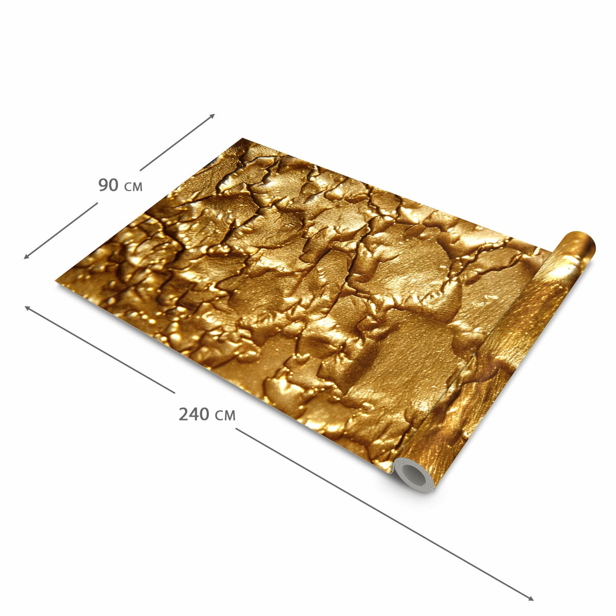 Langlebiger Küchenläufer mit Motiv Goldene Struktur in der Grösse 60x270 cm