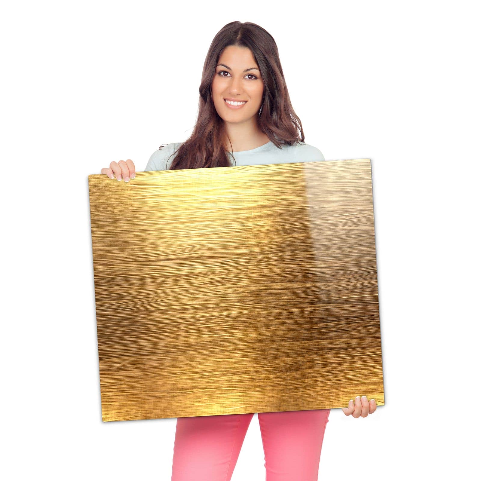 Ceranfeld Abdeckungen mit Golden Textured Surface-Motiv wird zur Größendarstellung gehalten