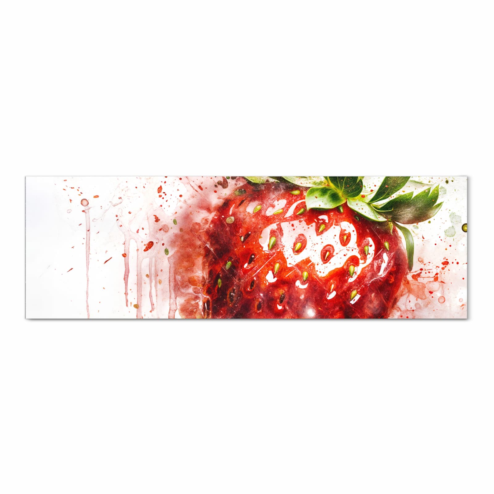 Fleckenresistenter waschbarer Küchenteppich mit Motiv Erdbeerkunstwerk in Frontansicht