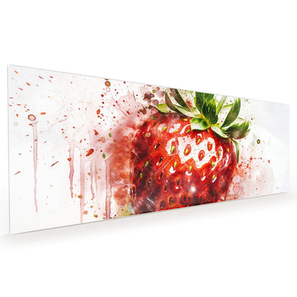 Küchenrückwand mit dem Motiv Erdbeere in Aquarell