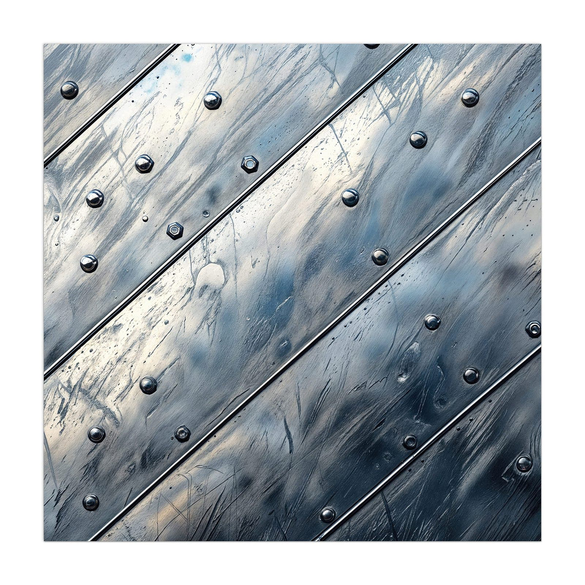 Küchenrückwand aus Glas Diagonale Metallpaneele im quadratischen Format, Motiv bildfüllend von vorn #grösse_40 x 40 cm #grösse_50 x 50 cm #grösse_60 x 60 cm