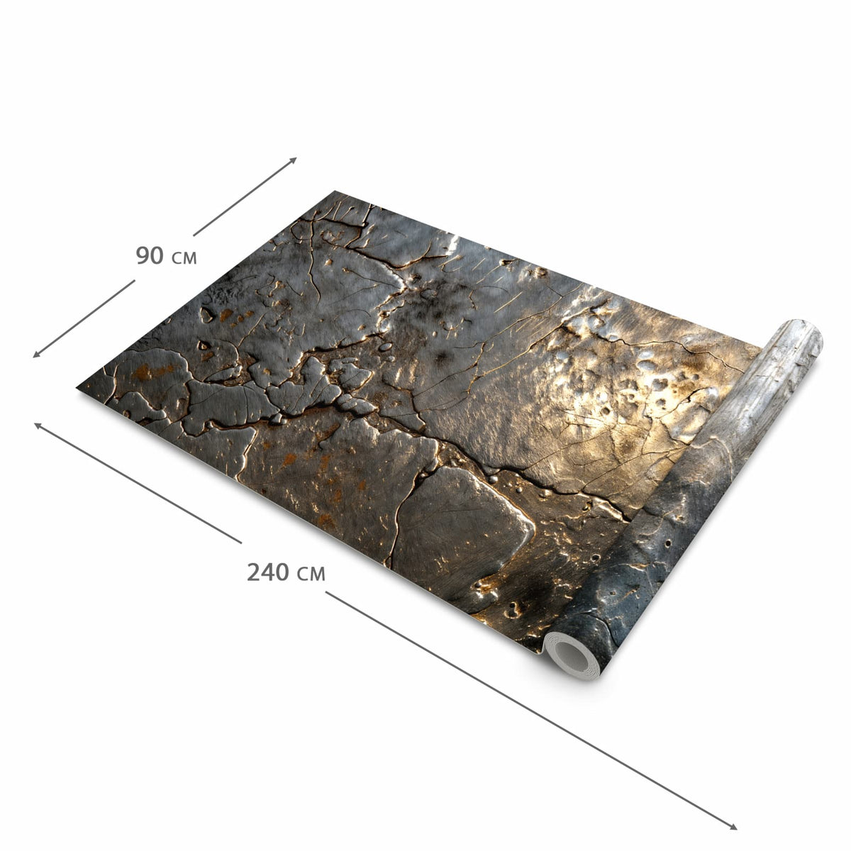 Rutschfester Teppichläufer für die Küche mit Motiv Gekrakeltes Metall in der Grösse 60x240 cm
