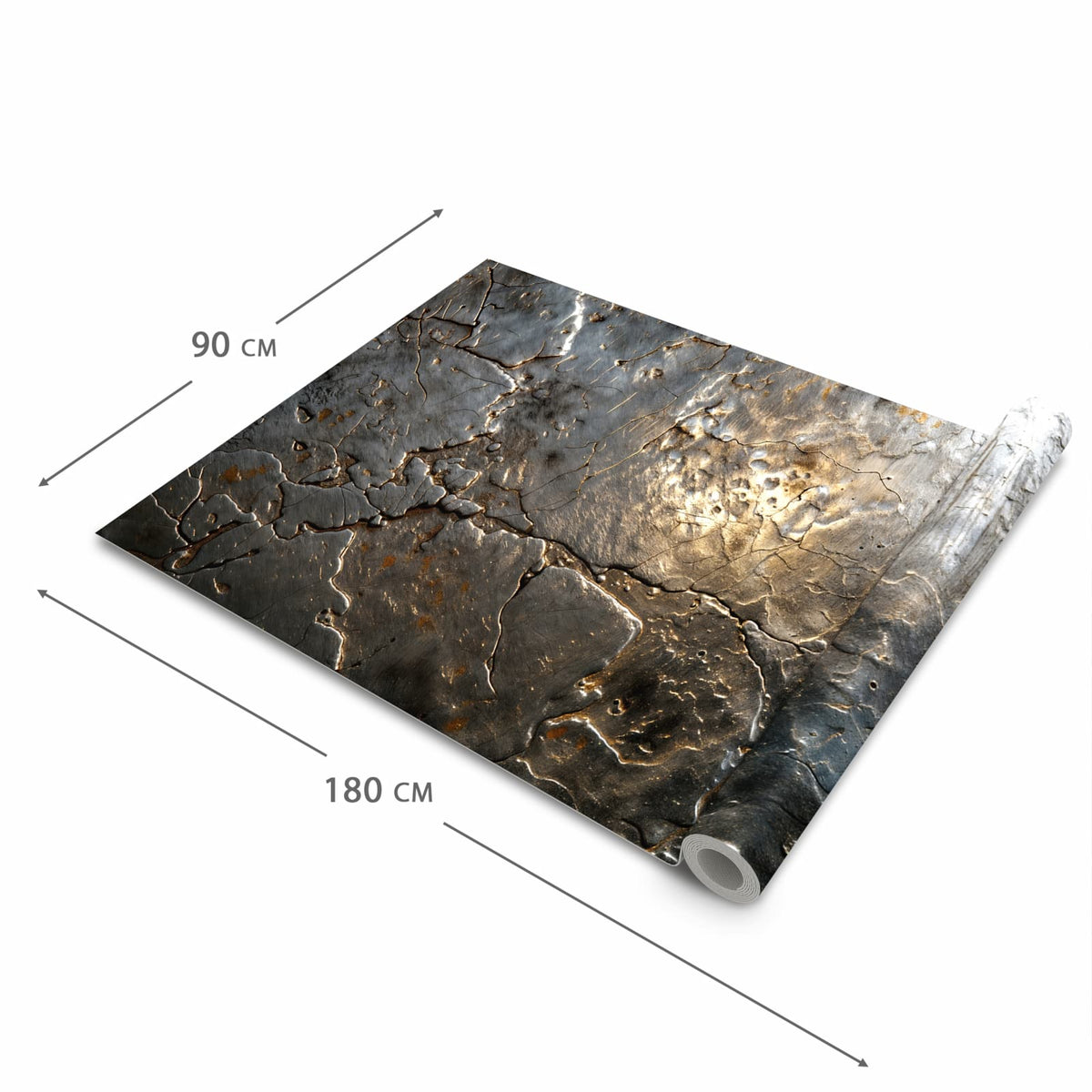 Komfortabler Küchenteppich mit Motiv Gekrakeltes Metall in der Grösse 60x180 cm für die Küche