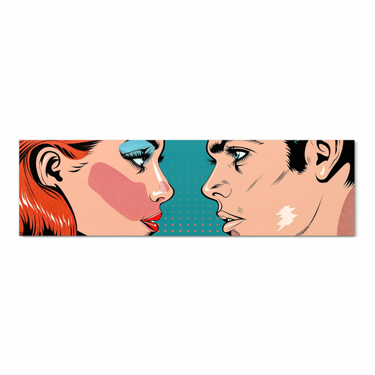 Abriebfester Küchenteppich mit Motiv Pop Art Paar in Frontansicht