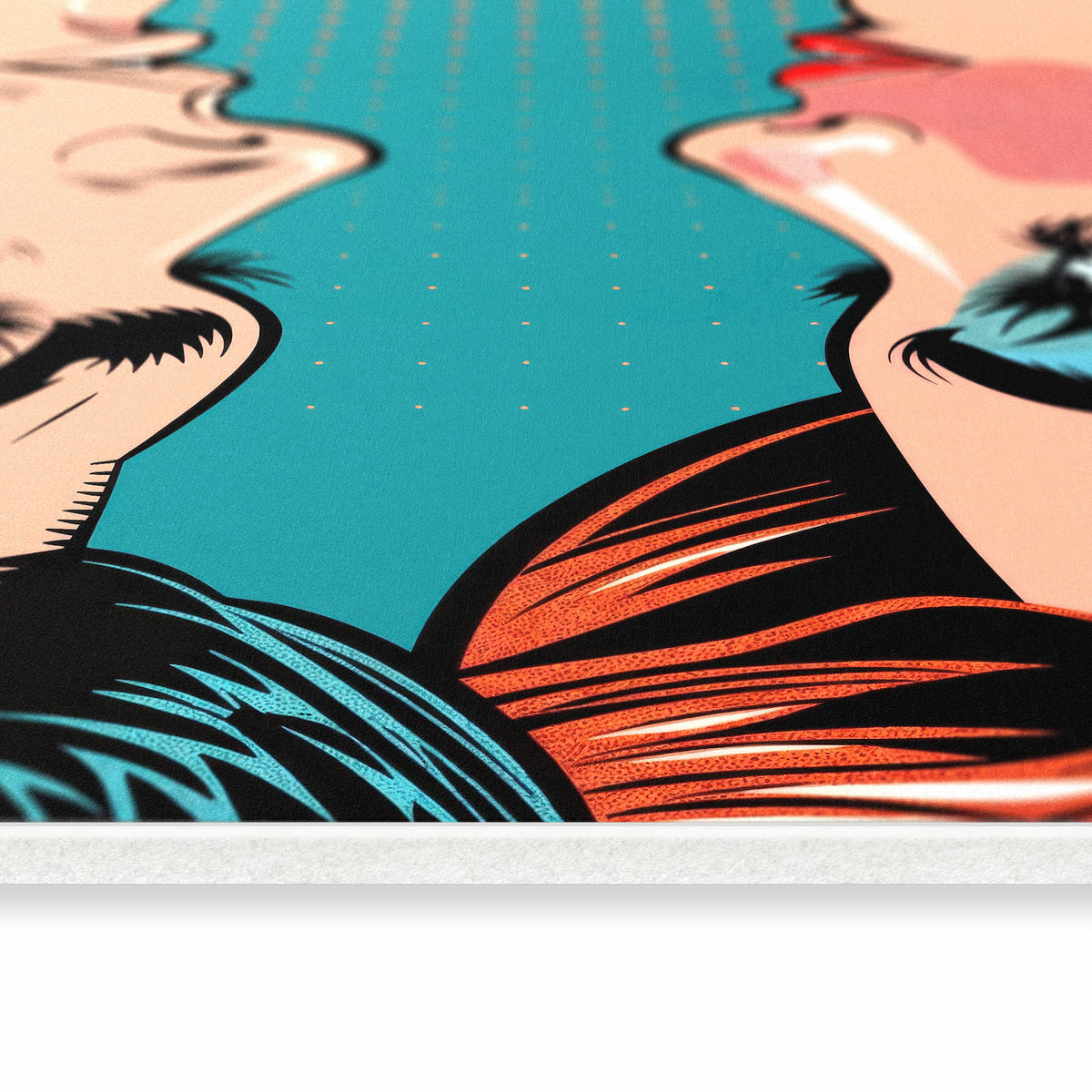 Komfortabler Küchenläufer nach Maß mit Motiv Pop Art Paar in seitlicher Ansicht