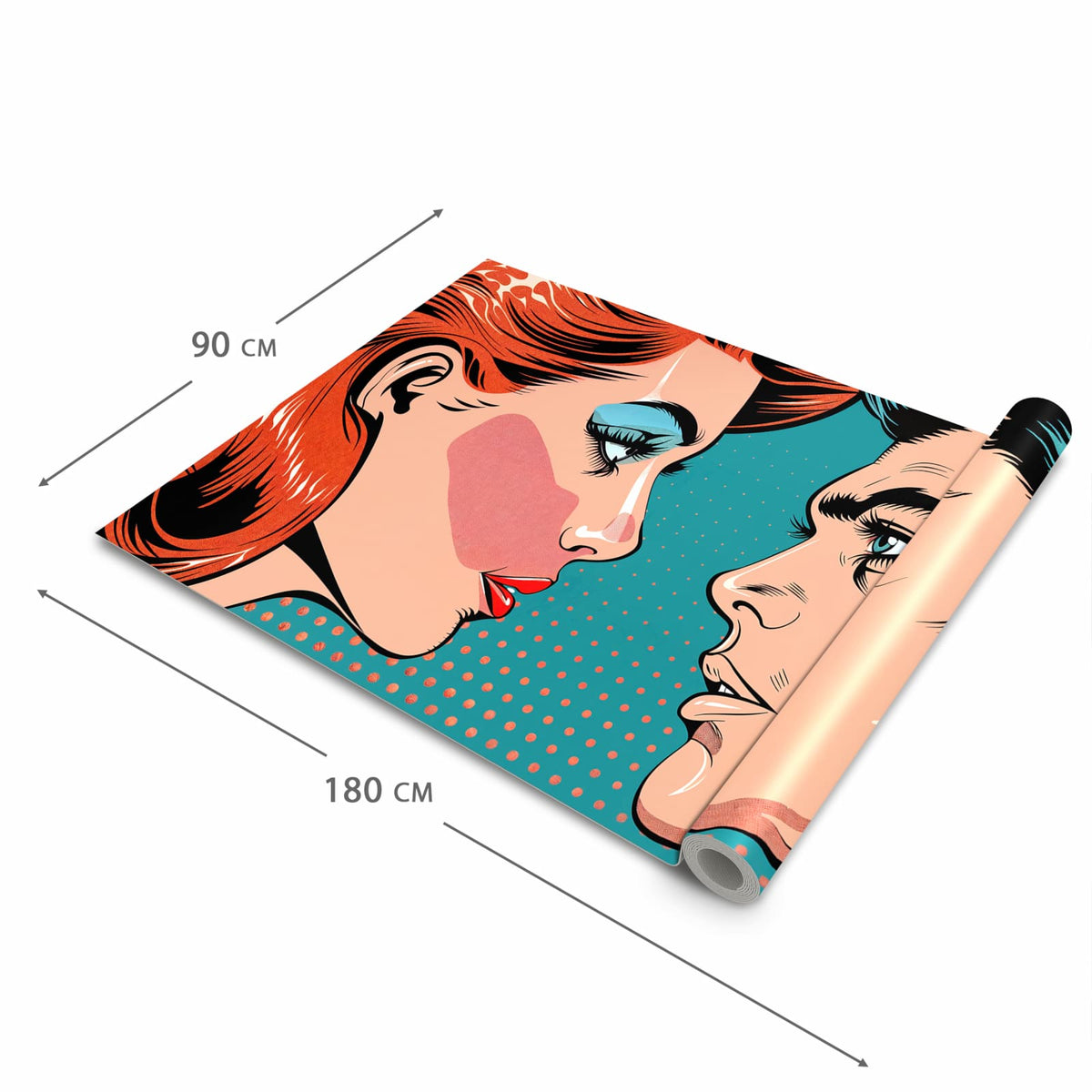 Küchenteppich mit Motiv Pop Art Paar in der Grösse 60x180 cm für sicheres Aufbewahren