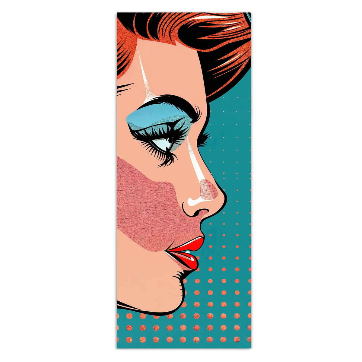 Wandbild - Rothaarige im Profil - Hochformat – Pop-Art-Profil mit roten Haaren