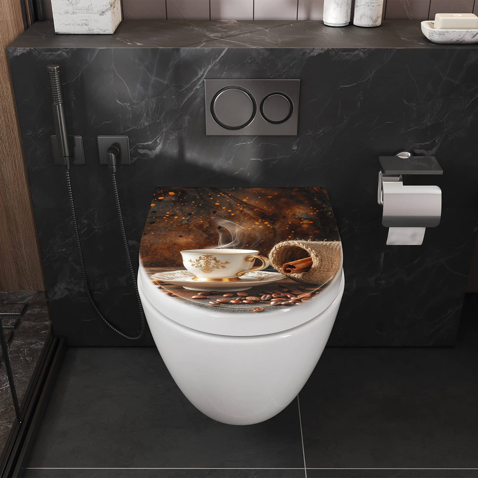 WC-Sitz mit Absenkautomatik Kaffee Und Zimt