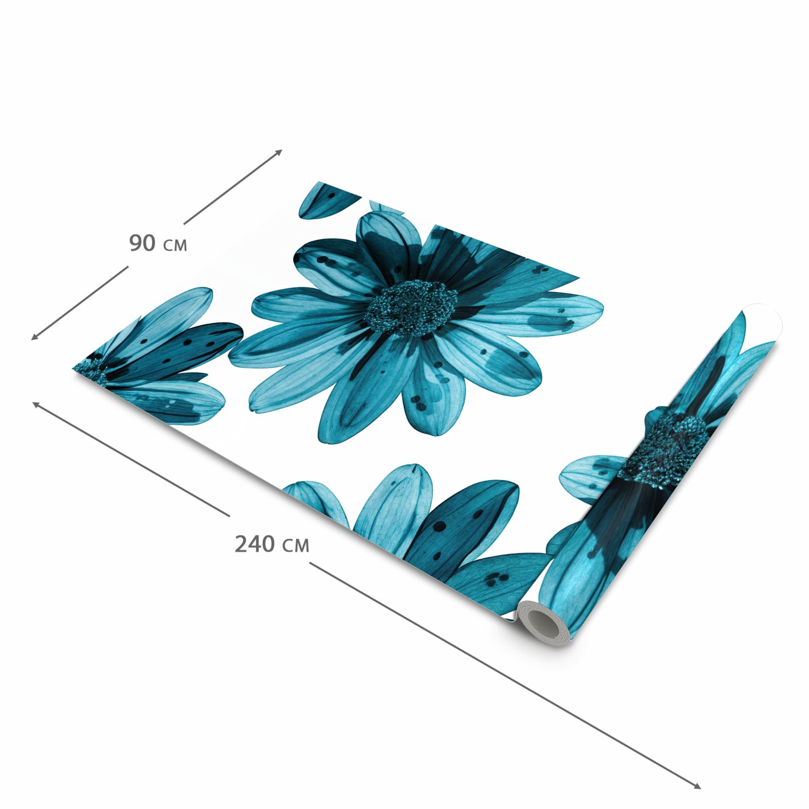 Strapazierfähiger waschbarer Küchenläufer mit Motiv Geblümt in der Grösse 60x150 cm