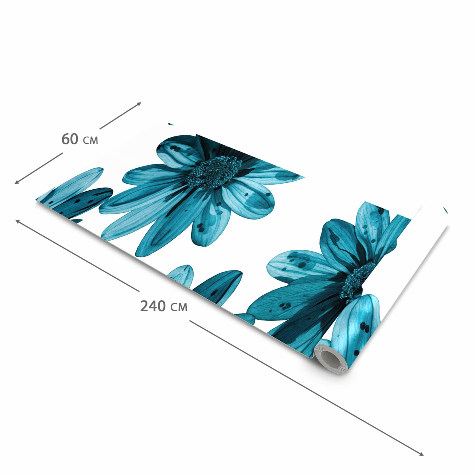 Geruchsneutraler Küchenläufer mit Motiv Geblümt in der Grösse 60x120 cm