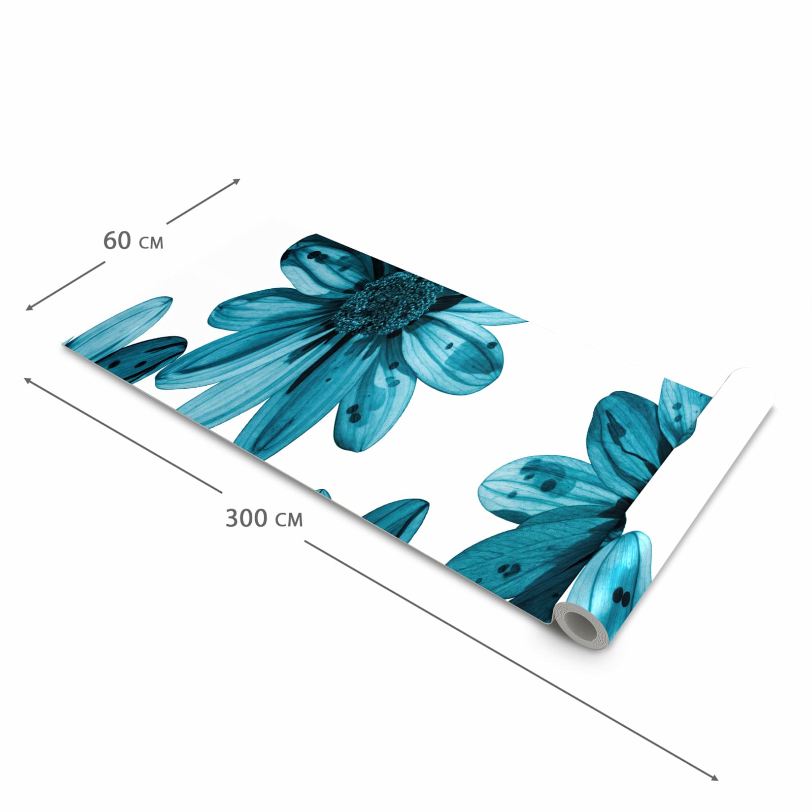 Flacher Küchenteppich mit Motiv Geblümt in der Grösse 60x150 cm