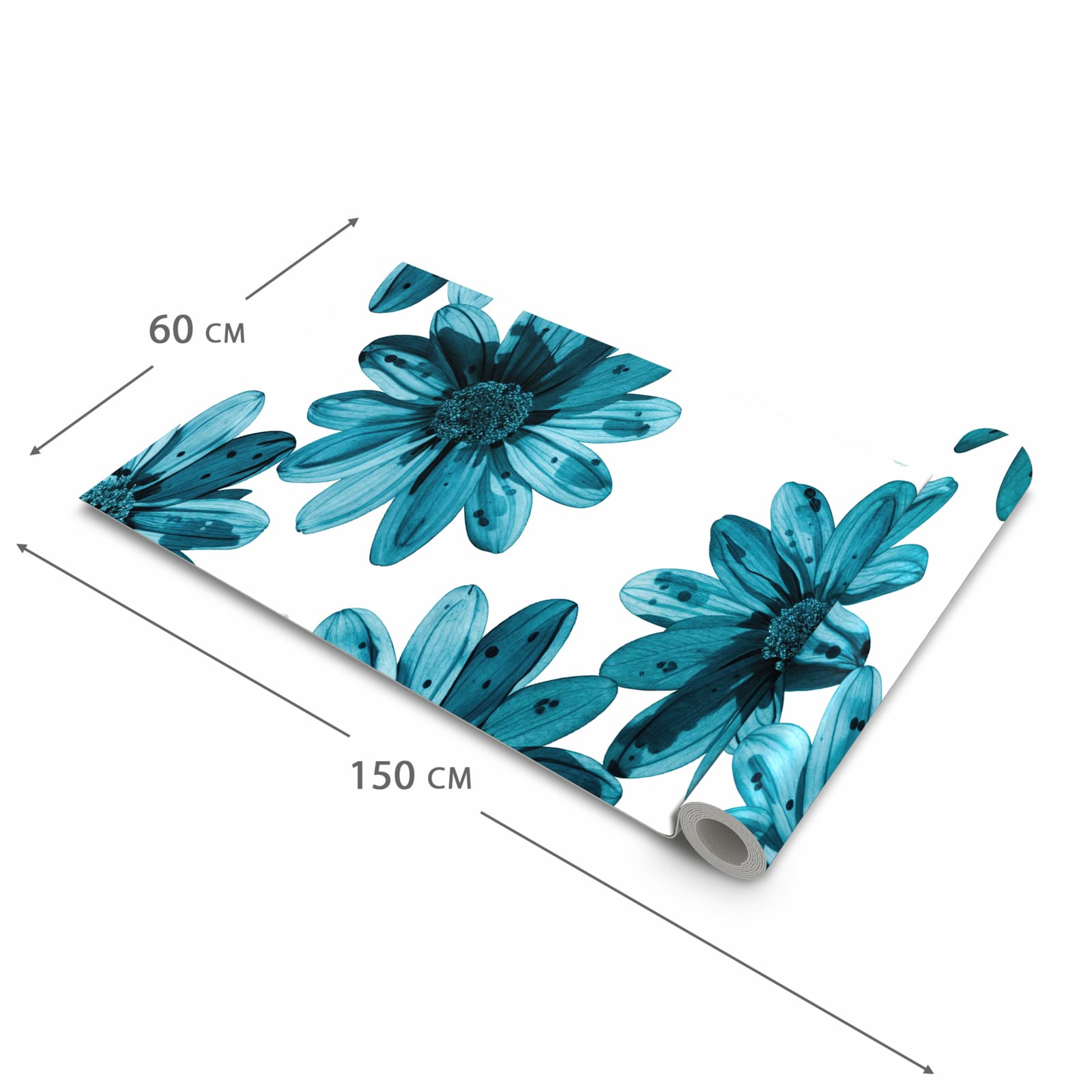 Fleckenresistenter Küchenteppich mit Motiv Geblümt in der Grösse 60x120 cm