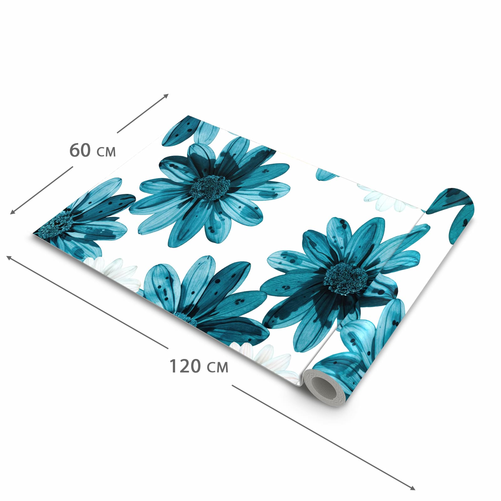 Wasserabweisender Küchenteppich mit Motiv Geblümt in der Grösse 60x120 cm