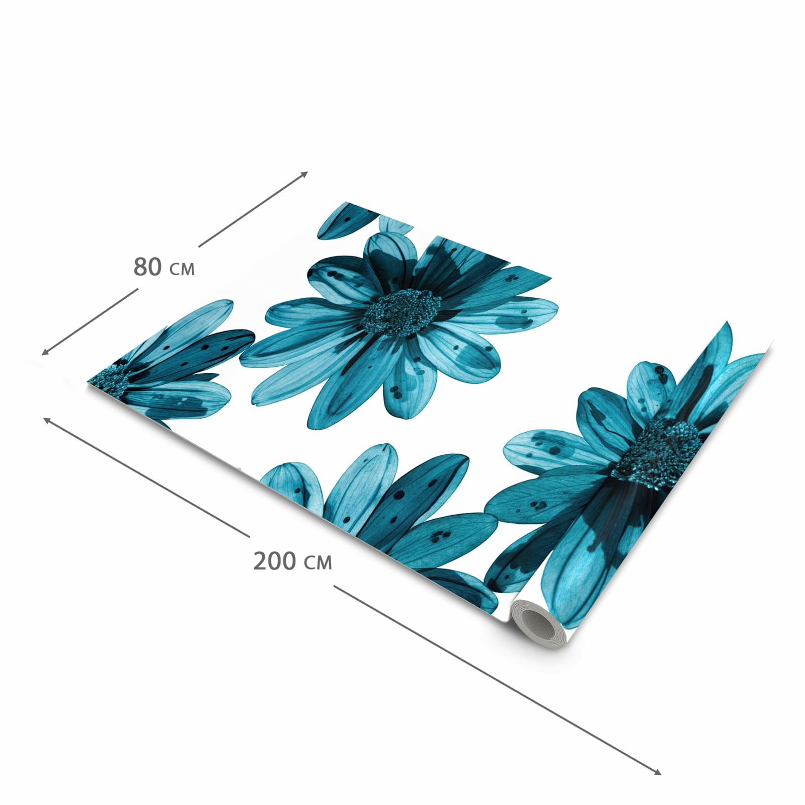 Komfortabler waschbarer Küchenteppich mit Motiv Geblümt in der Grösse 60x150 cm